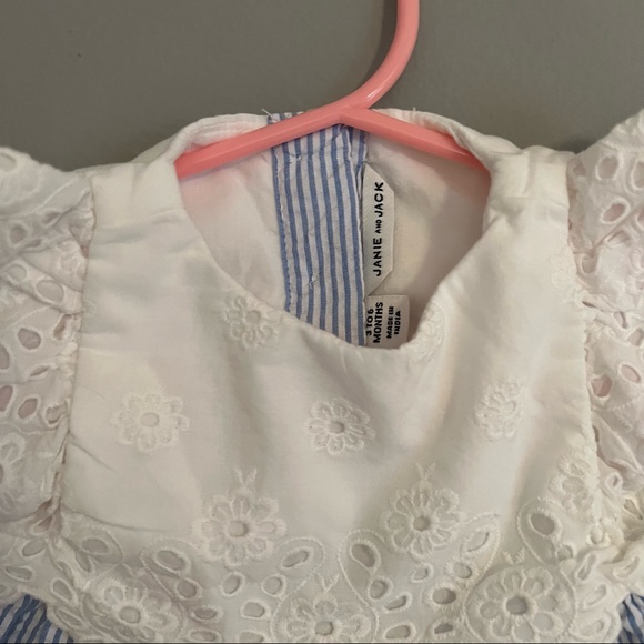 Baby girl dress blue white ruffles - Picture 2 of 3